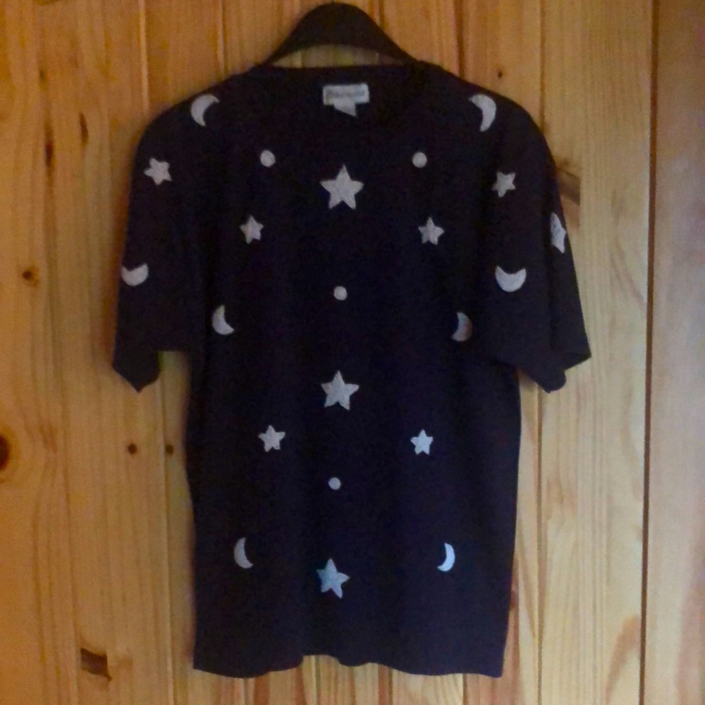 Vintage Eminent navy tee with white beading